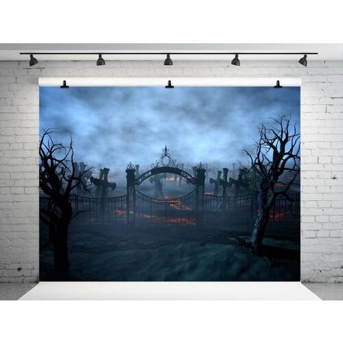 VinylBDS Halloween Night Photography Backdrop Horrible Forest Pumpkin Lantern Background Photo Studio Props