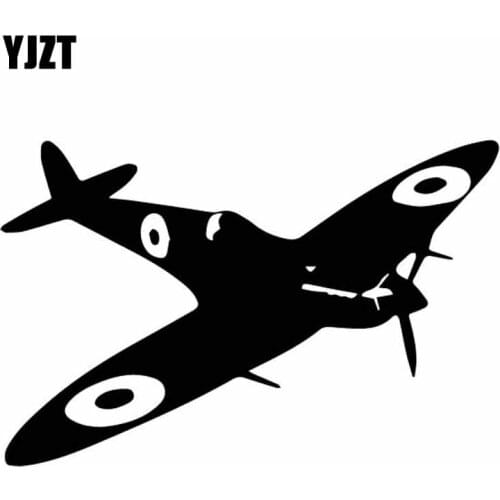 YJZT 15.2CM*9.8CM Cool Artistic Aircraft High Quality Plane Beautiful Vinyl Decal Dazzling Car Sticker Black/Silver C27-1114