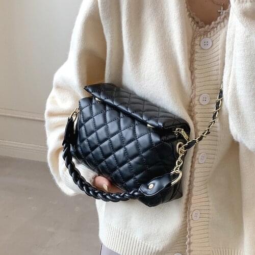 High Quality Ladies Rhombic Embroidery Thread Small Bag 2021 New Female Bag Trendy Fashion Chain Messenger Bag Small Square Bag