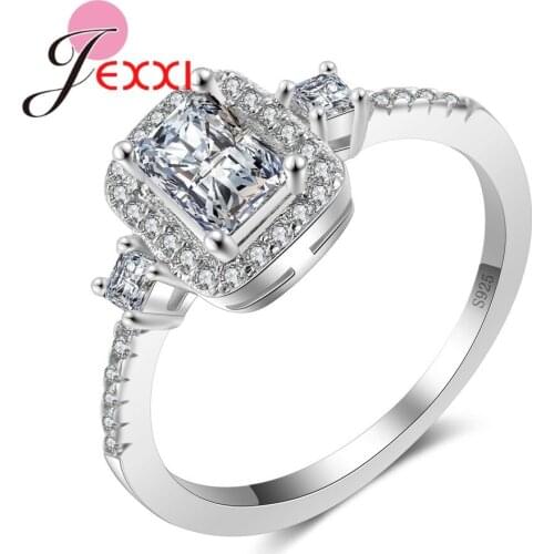 Top Quality White Shiny Zirconia Rhinestone 925 Sterling Silver Women Latest Fashion Bridal Wedding Rings Drop Shipping