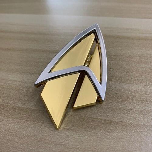 Admiral JL Picard Pin The Next Generation Communicator Gold Pin Brooches Badge Star Accessories Trek Badge Metal
