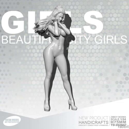 1/24 Resin Figure kits GIRLS cute girl resin Soldier self-assembled 75mm TD-202047