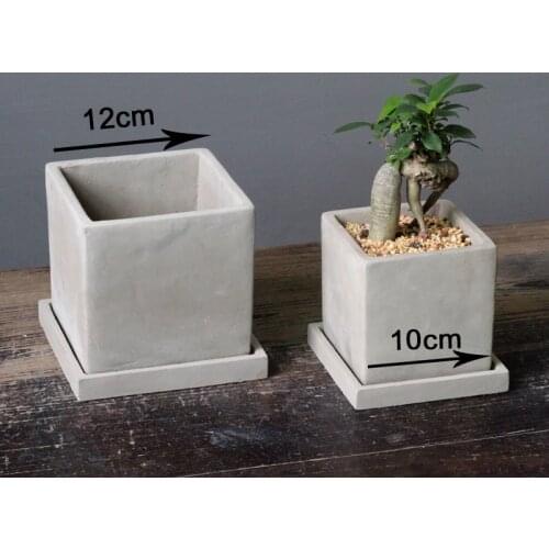10cm Square Shape Concrete Planter Mold 12cm Flower Pot Silicone Molds For Succulents Big Size Pot Cement Mould
