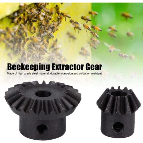 2pcs Black Steel Beekeeping Honey Extractor Gear Accessory Beekeeper Tool