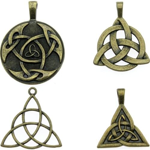 3pcs Charms Triquetra Antique Bronze Color Triquetra Symbol Charms Pendant Jewelry Triquetra Symbol Charms