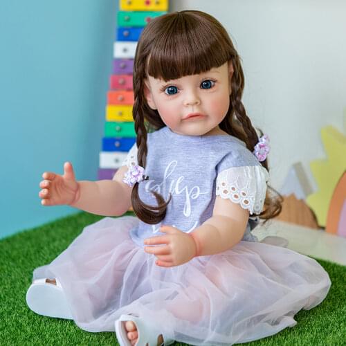 55cm Silicone Reborn Toddler Girl Princess Sue-Sue Hand-detailed Painting Toy for Girls