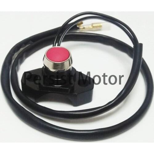 7/8" CNC Aluminum Motorcycle Switch Button Handlebar Mount Electric Power Start Kill Horn Switch With Wire Harness