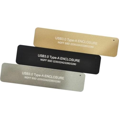 USB3.0 Aluminum HDD Case TYPE-A TO NGFF M2 SSD External Enclosure USB Enbedded Hard Drive Adapter for 2230 2242 2260 2280 M2 SSD