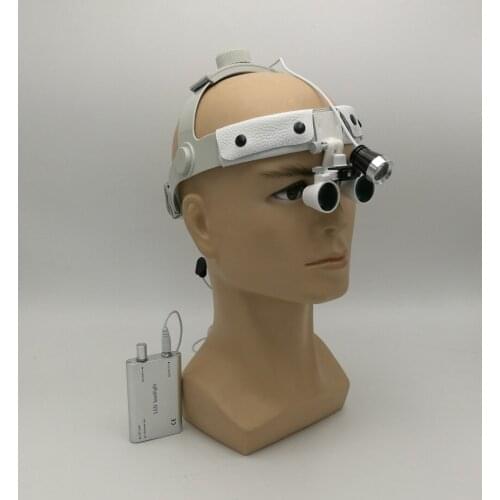 Free shipping 2.5 x headset Dental Loupe with LED headlight magnifier high quality adjustable angle easy use