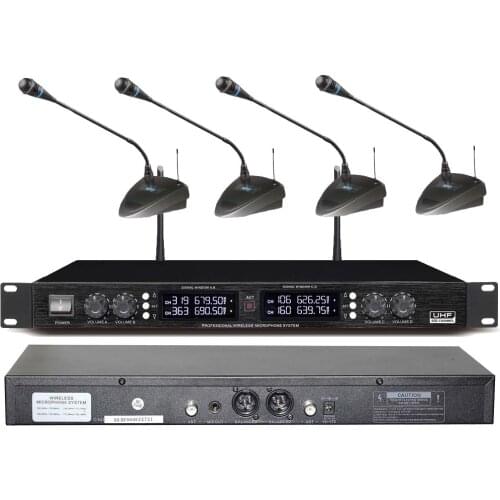 Digital Wireless 400 Channel UHF Microphone System Pro 8 Table 4 Desktop Gooseneck Meeting Room Press Conference System