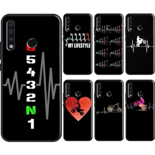 Motorcycle Heartbeat Case For Huawei Honor 10 Lite 10X 9X 8X 7X 10i 4C 7C 6C 20 Pro 7A 8A 9A 8S 9S Cover