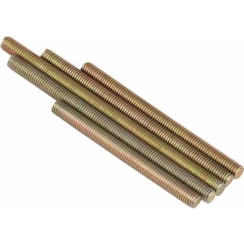 Color plated zinc full thread screw full thread screw rod double thread M6 M8 furniture link screw 20Pcs