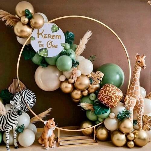 Jungle Safari Bean Green Balloon Garland Arch Chain Wedding Birthday Party Decor Kids Latex Ballon Garland Baby Shower Party