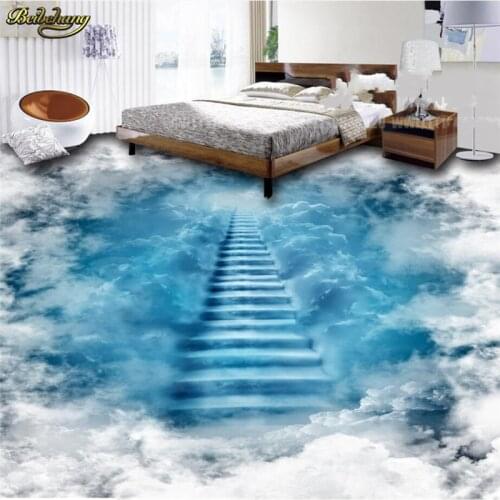 Beibehang Custom Photo Wallpaper Floor Cover Painting Cloud Clouds Sky Ladder 3D Floor Painting papel de parede