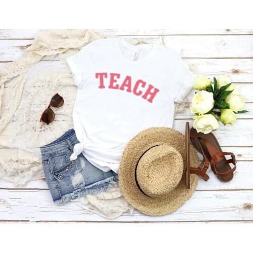 Teacher Teach love Gifts Middle School Elementary School Teacher teaching quote T shirt Short Sleeve 100%Cotton O Neck y2k goth