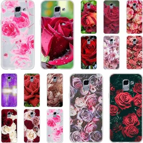 Beautiful rose flower design For Phone Case Samsung Galaxy j6 J8 J7 J5 J3 J4 Plus 2018 2017 2016 J610 Prime Soft Silicone Coque