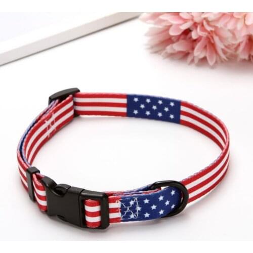 Multicolor American Flag Print Dog Leash Collar Durable Personalized Buckle For Small Medium Large Dogs Pet Daily Outfit