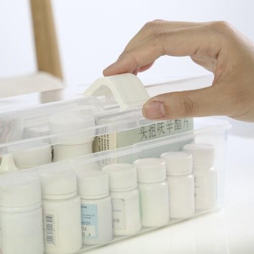 Multipurpose Plastic Clear First Aid Box Portable Medical Kit Medicine Case Household B88