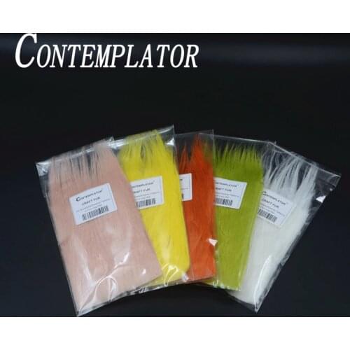 CONTEMPLATOR 10optional colors Craft Fur streamer shrimp Fly Tying materials 9*12cm synthetic long fluffy fiber flies tail wing