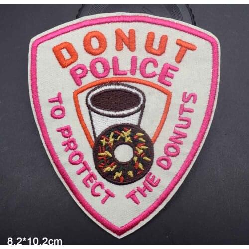 Cartoon Lovely To Protect Donut Police Iron On Embroidered Clothes Patch For Clothing Garment