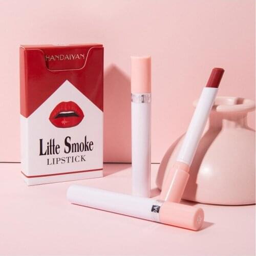 New Cigarette Lipstick Sets 4 Colors Velvet Matte Long-lasting Waterproof Lip stick Sexy Red Shimmer Women Lips Makeup TSLM2