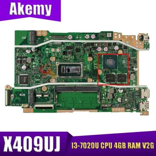 X409UJ original motherboard with I3-7020U CPU 4GB RAM V2G Akemy For ASUS X409 X409U X409UJ laptop mainboard motherboard test ok