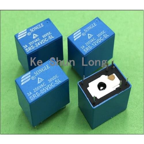 Original New SONGLE SRS-5VDC-SL SRS-05VDC-SL SRS-12VDC-SL SRS-24VDC-SL 6PINS 3A 5VDC 12VDC 24VDC Signal relay