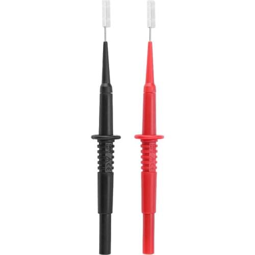 P5008 2Pcs Black Red Banana Plug Socket Insulated Multimeter Testing Probe Piercing Needles