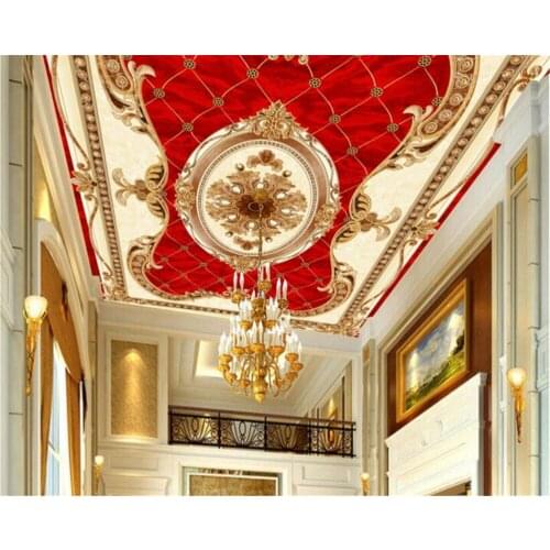 Custom Photo Wallpaper Euporean flower Bedroom Living room Hotel Restaurant Ceiling Backdrop 3d flooring wallpaper Beibehang