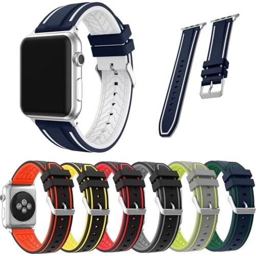 Sport Silicone Rubber Strap For Apple Watch Band 42mm 38mm 44mm 40mm Bracelet For iWatch Series 4 3 2 1 Replacement Wristband