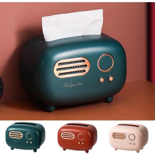 Retro Radio Shape Creative Tissue Box Anime Kitchen Organizer And Storage Container Decoration Accessories Tissue Boxes Tools