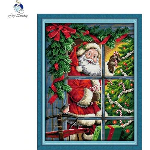 Santa Claus (5) DIY cartoon character pattern Cross stitch kit 14CT 11CT counting embroidery set Needlework Christmas decoration