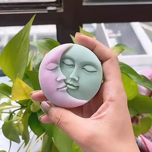 Moon design Love Silicone Bee wax Candle Molds Love Face Soap Chocolate Cak Molds Paraffin Wax Molds DIY Molds for Candle Making