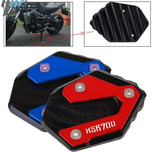 Motorcycle Enlarge Kickstand Side Stand Widening Base Extension Plate Pad FOR YAMAHA XSR900 XSR-900 XSR 900 2015-2021 With Logo