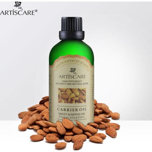 ARTISCARE Sweet Almond 100ml For Moisturizing hydrating Tender Humectants Hair Care Skin Care Massage base Oil Essential Oils