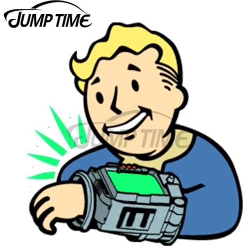 JumpTime 13 x 11.2 cm Fallout vault boy RV Car Stickers Windows Scratch-proof Cartoon Motorcycle Vinyl Car Wrap Waterproof Decal