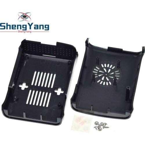 For Raspberry Pi Case Fundas Protective Case ABS Shell cover With Mini Cooling Fan Heat Sink for Raspberry Pi 2 Model B Plus