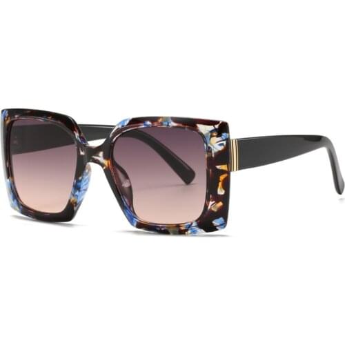 Flower Oversized Square Sunglasses Women 2020 Vintage Gradient Shades Glasses Fashion Brand Sun Glasses Female UV400 Oculos