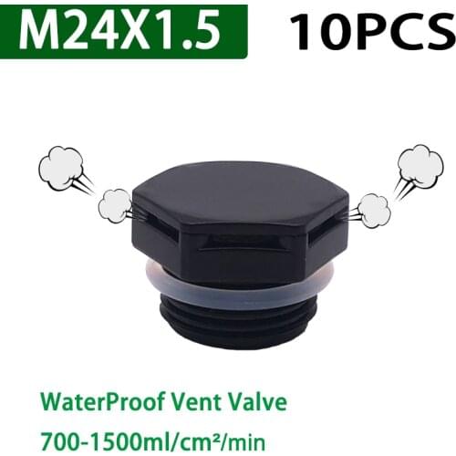 10Pcs M24*1.25 Nylon Waterproof Air Vent Valve Screw In Protective Vent Plug E-PTFE Plastic Breather Vent Valve