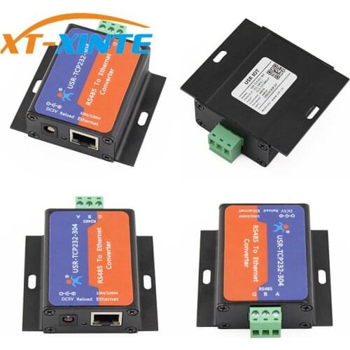 10Pcs USR-TCP232-304 Serial RS485 to TCP/IP Ethernet Server Converter Module with Built-in Webpage DHCP/DNS Supported Adapter