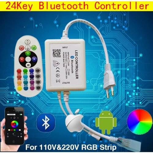 220V Bluetooth RGB controller 110V RGB led strip Bluetooth led dimmer RGB 220V Led Strip IOS Android 4.3 system APP