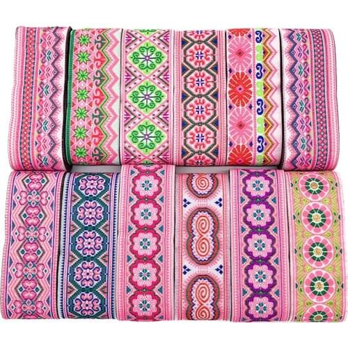 7M/Lot Width 5CM Flower Trim Ribbon Costume Sewing Lace Trim For Crafts Jacquard Lace Fabric Lace Ribbon Roll