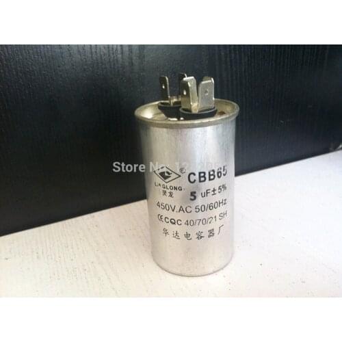 AC Motor Capacitor Air Conditioner Compressor Start Capacitor CBB65 450VAC 5uF