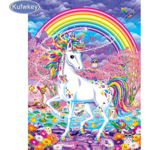 Full Diamond Embroidery Painting Rhinestone Pasted Diy Diamond Painting Cross Stitch Unicorn And Fairy Diamond Mosaic home Decor