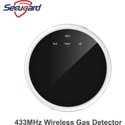 SECUGARD Gas Leakage Detector Wireless Home Alarm 433MHz Natural Gas Leak Sound Alarms For 433 Smart Security System