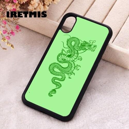Iretmis 5 5S SE 2020 Phone Cover Case for iPhone 6 6S 7 8 Plus X Xs XR 11 12 Mini Pro Max Rubber Silicone Green Dragon