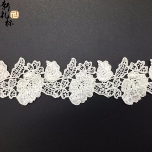 15Yards 45mm Flower Soluble Guipure Lace Trim Knitting Wedding Embroidered DIY Handmade Patchwork Ribbon Sewing Supplies Craft