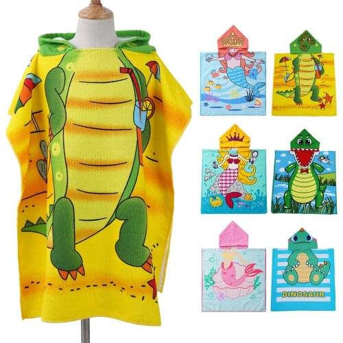 Baby Hooded Bath Towel Poncho Children Kids Bathrobe Towels Bath Robe Quick Dry Absorbent Travel Sports Beach Swim Towel Cape