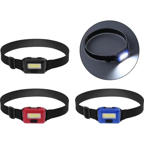 LED Headlamp 3 Colors COB Super Bright Headlight Outdoors Waterproof Use 3*AAA Battery Camping Fishing Hiking Light Flashlight