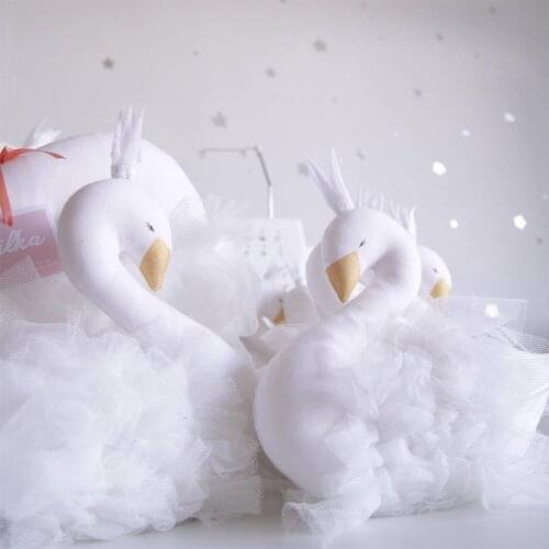 Sleeping Toys Cute Crown Swan Shap Baby Pillow Cushion Children Room Decoration Kids Animal Dolls Photography Props 35x35cm